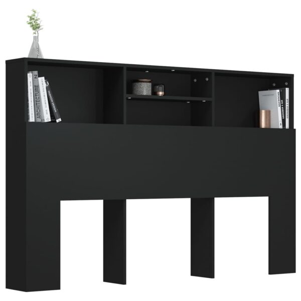 Armário de cabeceira 160x19x103,5 cm preto - Image 3