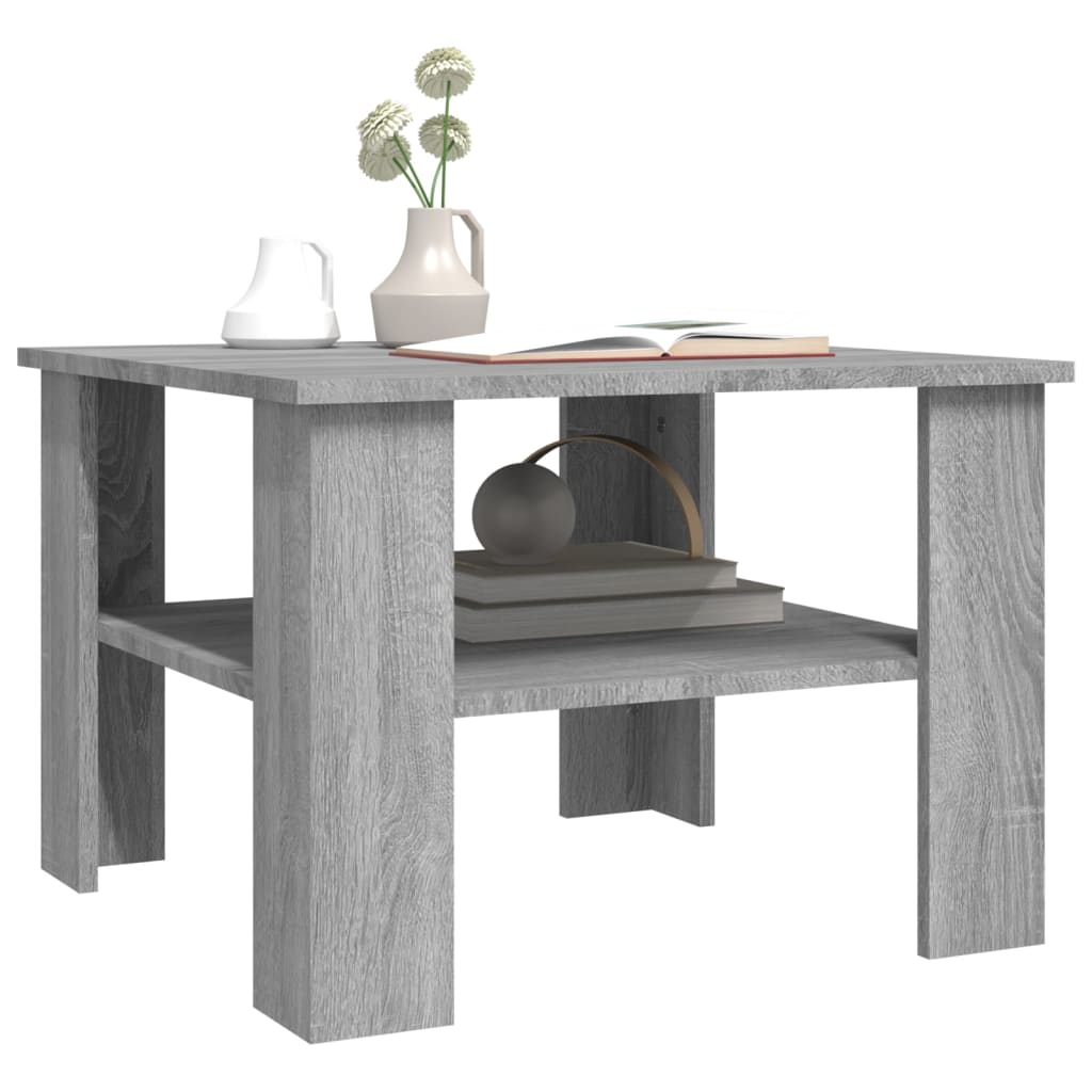 Mesa de centro 60x60x42 cm derivados de madeira cinzento sonoma - Image 2