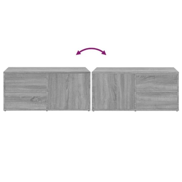 Móvel de TV 80x34x36 cm derivados de madeira cinzento sonoma - Image 8