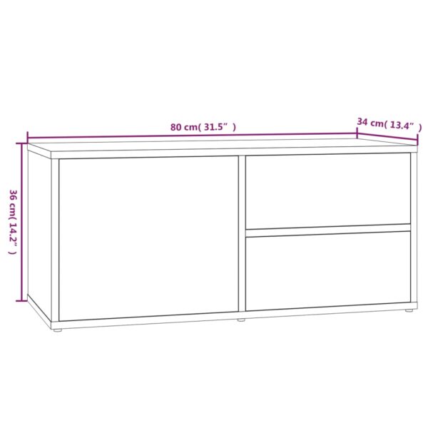Móvel de TV 80x34x36 cm derivados de madeira cinzento sonoma - Image 10