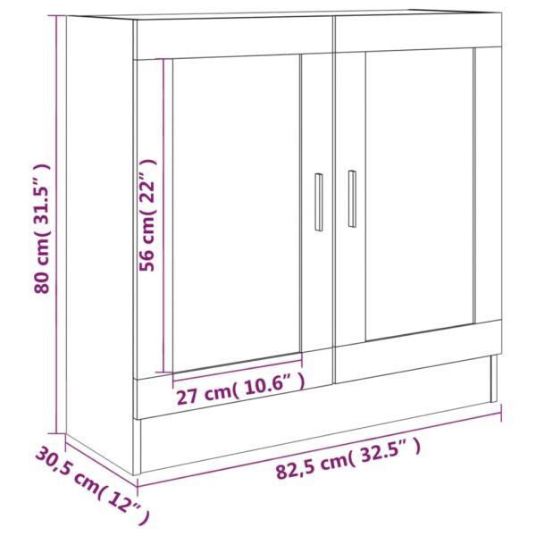 Vitrine 82,5x30,5x80 cm derivados de madeira carvalho fumado - Image 8