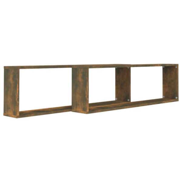 Prateleiras cubo 2pcs 100x15x30 deriv. madeira carvalho fumado - Image 2