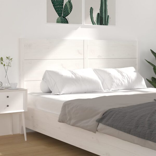 Cabeceira de cama 146x4x100 cm pinho maciço branco - Image 3