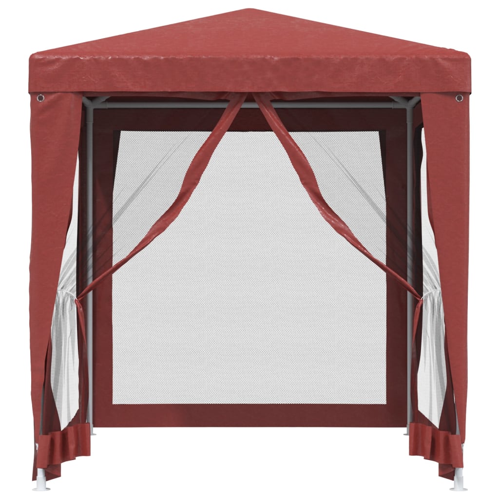 Tenda p/ festas c/ 4 paredes laterais rede 2x2 m PEAD vermelho - Image 2