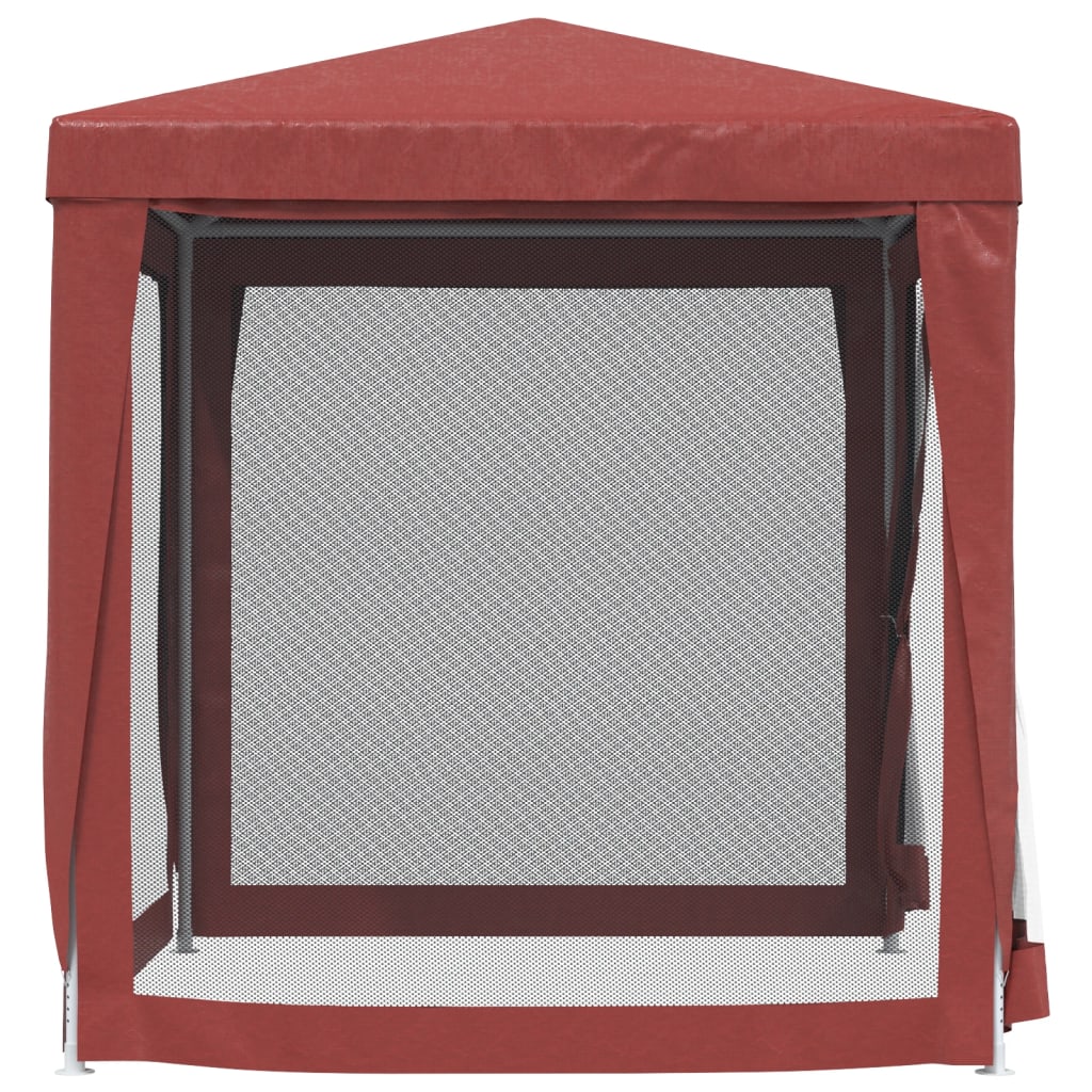 Tenda p/ festas c/ 4 paredes laterais rede 2x2 m PEAD vermelho - Image 3