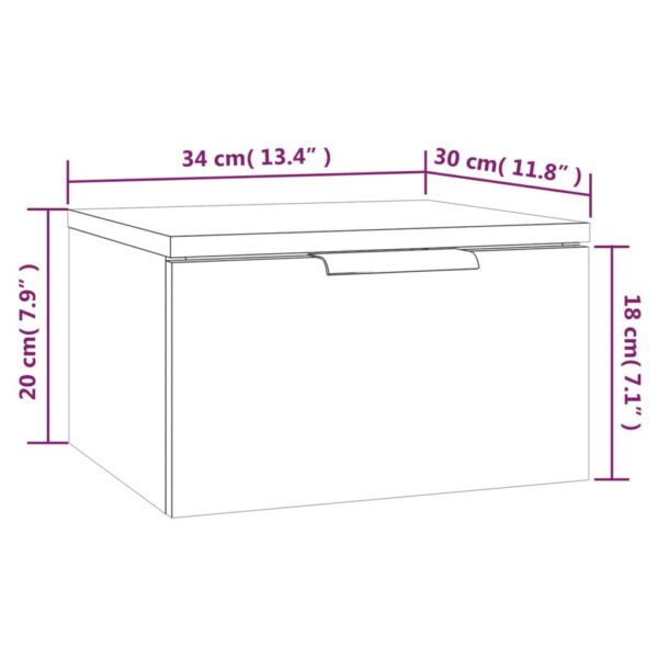 Mesas de cabeceira de parede 2 pcs 34x30x20 cm sonoma cinza - Image 11