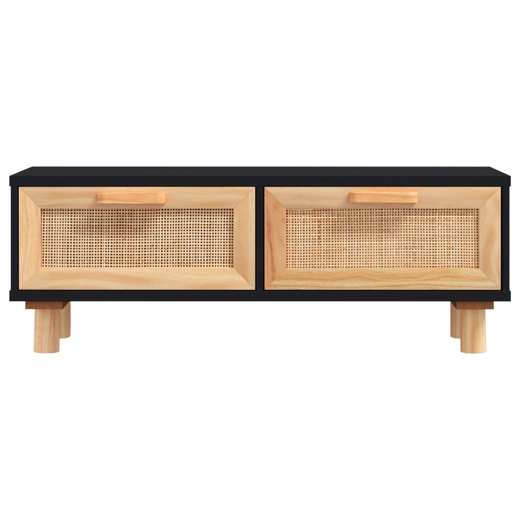 Mesa de centro 80x40x30 cm derivados madeira pinho maciço preto - Image 3