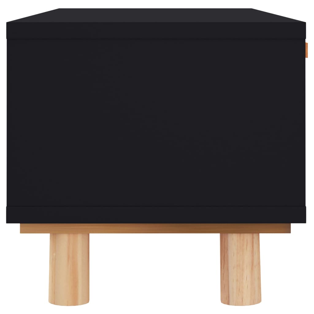 Mesa de centro 80x40x30 cm derivados madeira pinho maciço preto - Image 4