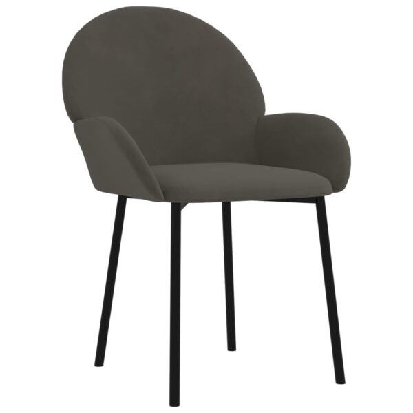 Cadeiras de jantar 2 pcs veludo cinzento-escuro - Image 2
