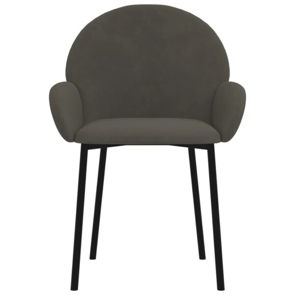 Cadeiras de jantar 2 pcs veludo cinzento-escuro - Image 3
