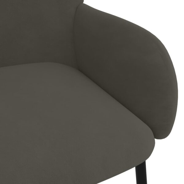 Cadeiras de jantar 2 pcs veludo cinzento-escuro - Image 6