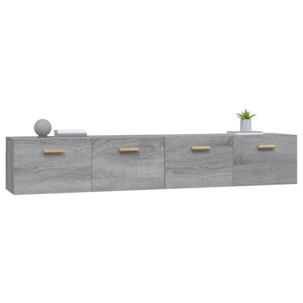 Armários parede 2pcs 100x36,5x35 cm derivados cinza sonoma - Image 4
