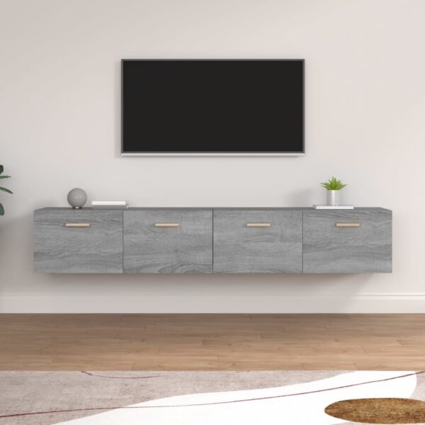 Armários parede 2pcs 100x36,5x35 cm derivados cinza sonoma