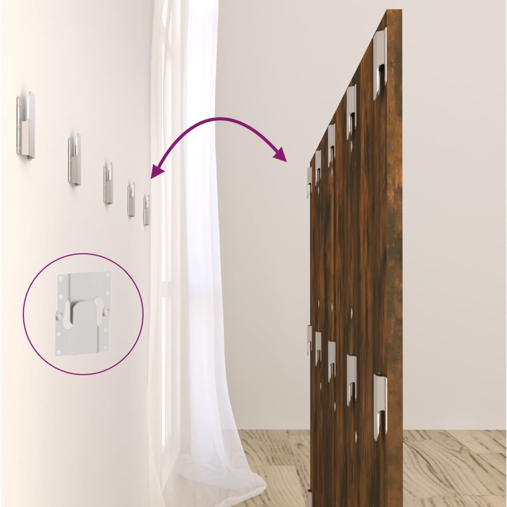 Cabeceira cama + armários madeira processada carvalho fumado - Image 7