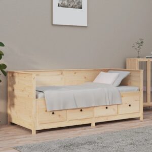 Sofá-cama sem colchão 90x190 cm madeira de pinho maciça