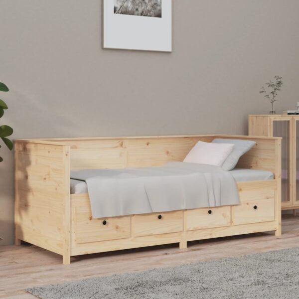 Sofá-cama sem colchão 90x190 cm madeira de pinho maciça