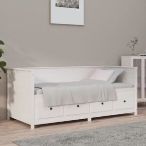 Sofá-cama sem colchão 90x190 cm madeira de pinho maciça branco