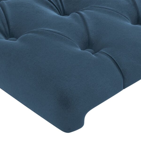 Cabeceira de cama 2 pcs veludo 100x7x78/88 cm azul-escuro - Image 3