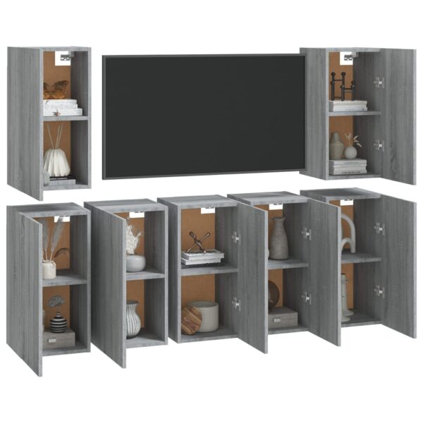 Móveis de TV 7 pcs 30,5x30x60 cm derivados madeira cinza sonoma - Image 2