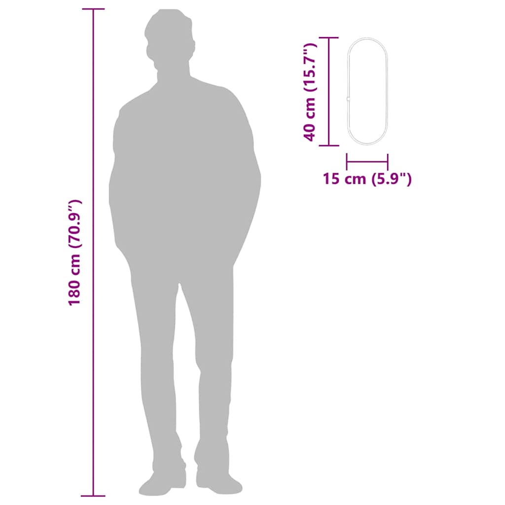 Espelho de parede 40x15 cm oval prateado - Image 6