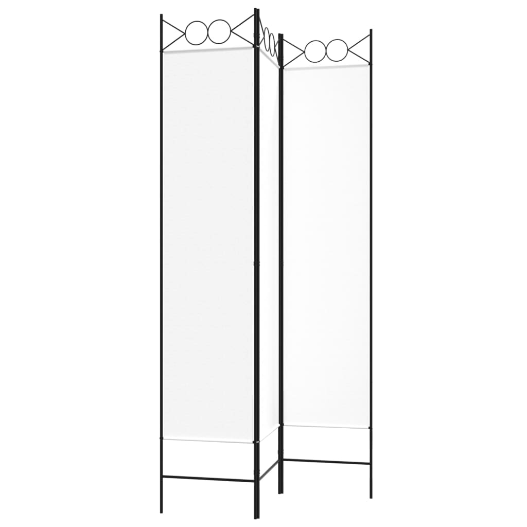 Biombo com 3 painéis 120x200 cm tecido branco - Image 4