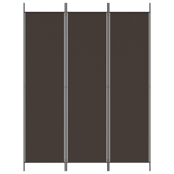 vidaXL Biombo/divisória com 3 painéis 150x200 cm tecido castanho - Image 2