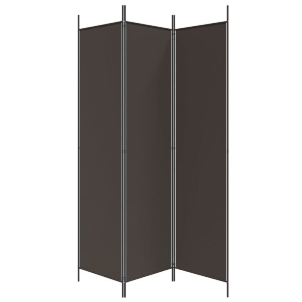 vidaXL Biombo/divisória com 3 painéis 150x200 cm tecido castanho - Image 3