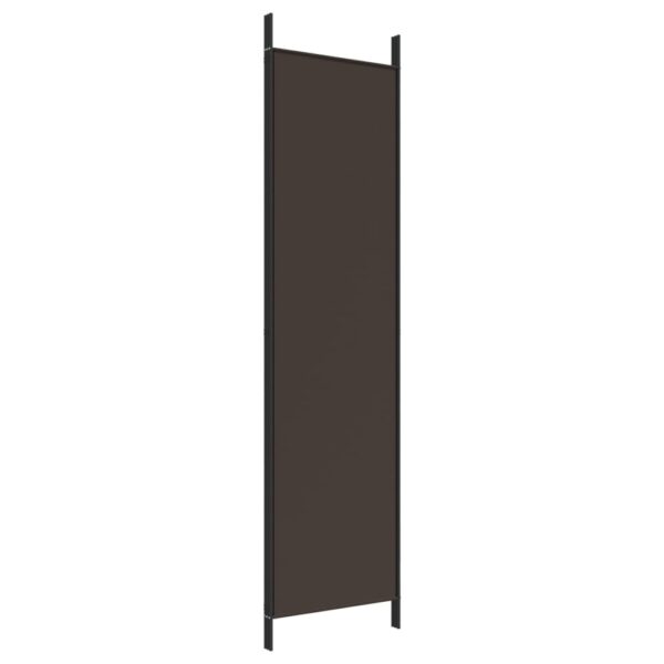 vidaXL Biombo/divisória com 3 painéis 150x200 cm tecido castanho - Image 5