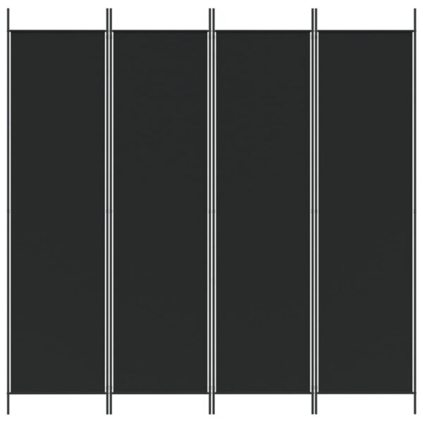 Divisória com 4 painéis 200x200 cm tecido preto - Image 2