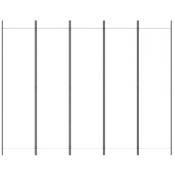 Biombo com 5 painéis 250x200 cm tecido branco - Image 2