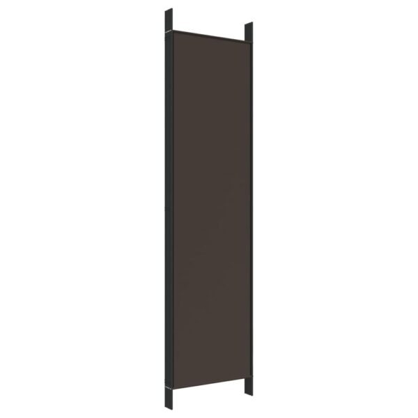 Biombo/divisória com 5 painéis 250x200 cm tecido castanho - Image 5