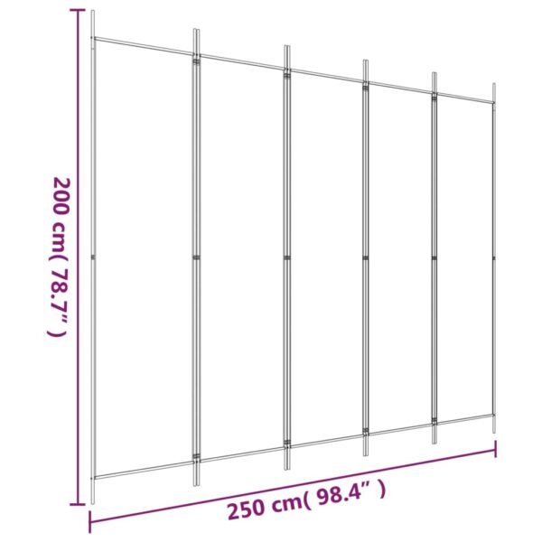 Divisória de quarto com 5 painéis 250x200 cm tecido antracite - Image 7