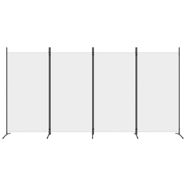Biombo com 4 painéis 346x180 cm tecido branco - Image 2