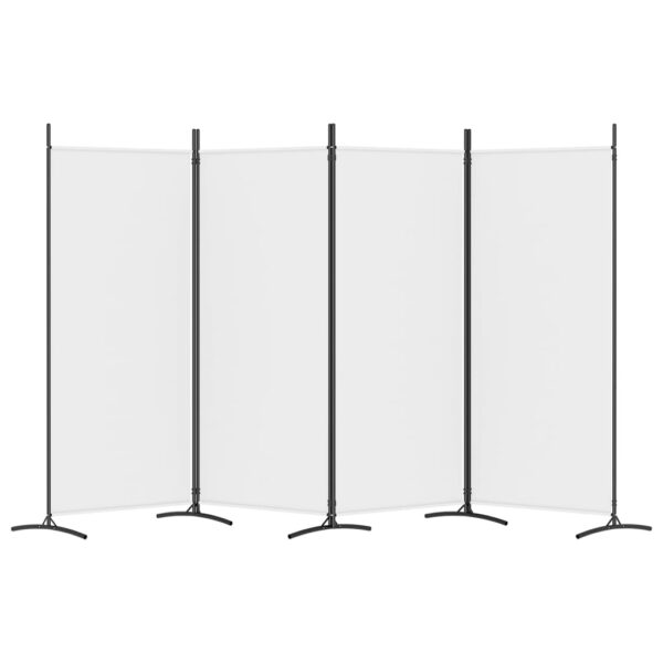 Biombo com 4 painéis 346x180 cm tecido branco - Image 3
