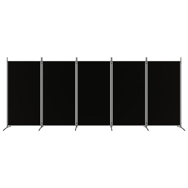 Divisória de quarto com 5 painéis 433x180 cm tecido preto - Image 2