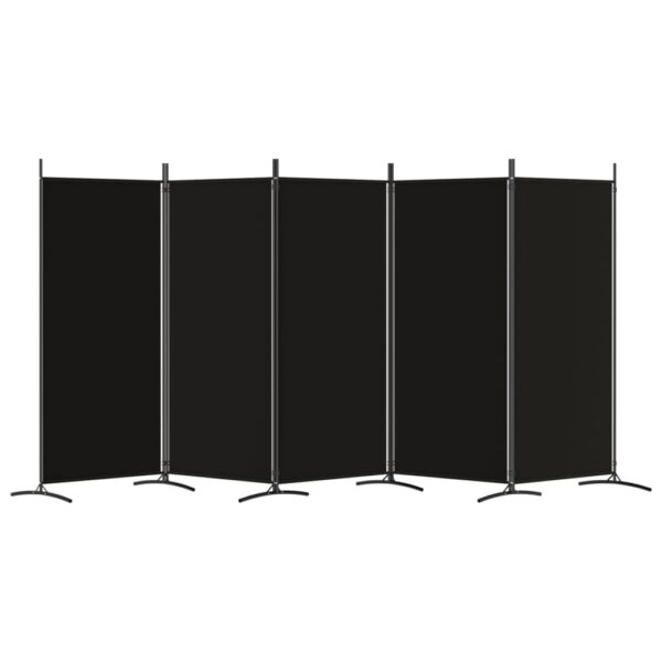 Divisória de quarto com 5 painéis 433x180 cm tecido preto - Image 3