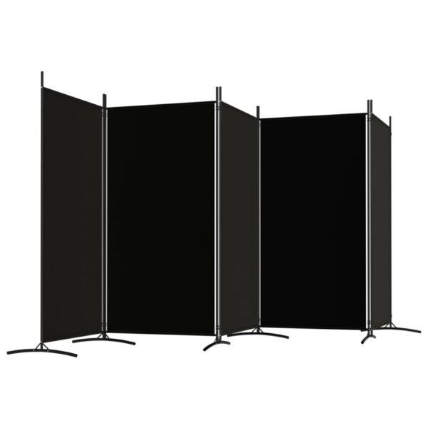 Divisória de quarto com 5 painéis 433x180 cm tecido preto - Image 4