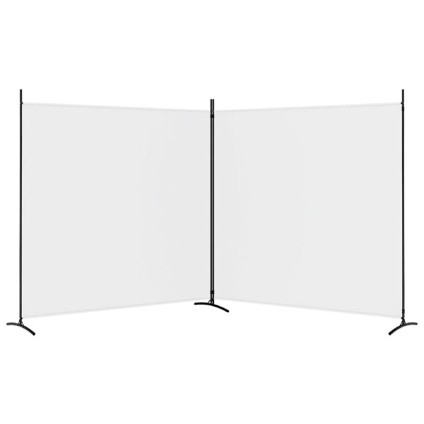 Divisória/biombo com 2 painéis 348x180 cm tecido branco - Image 3
