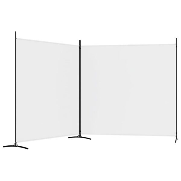 Divisória/biombo com 2 painéis 348x180 cm tecido branco - Image 4
