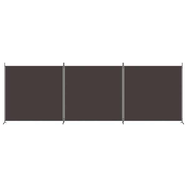 Divisória de quarto com 3 painéis 525x180 cm tecido castanho - Image 2