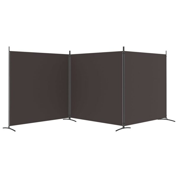 Divisória de quarto com 3 painéis 525x180 cm tecido castanho - Image 3