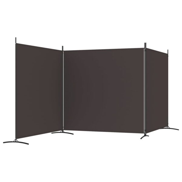 Divisória de quarto com 3 painéis 525x180 cm tecido castanho - Image 4
