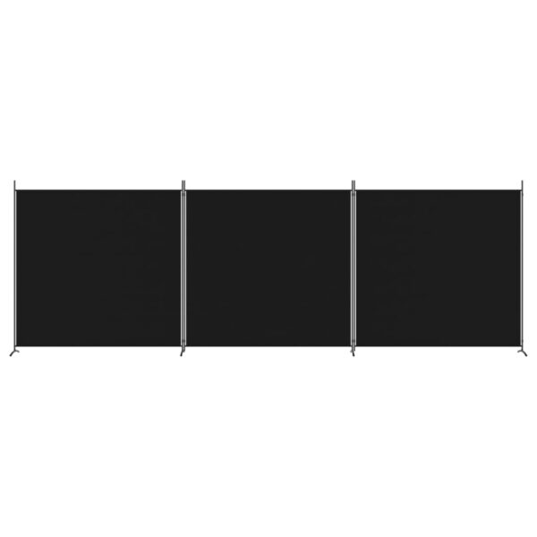 Divisória de quarto com 3 painéis 525 x 180 cm tecido preto - Image 2