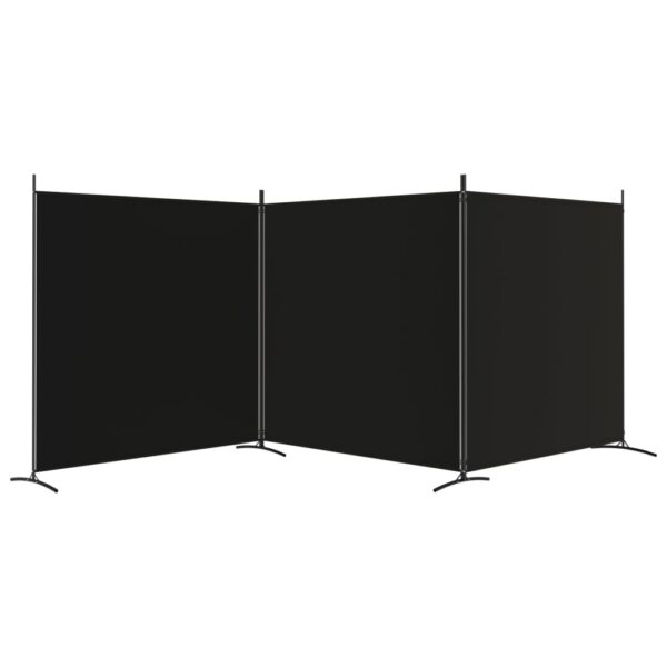 Divisória de quarto com 3 painéis 525 x 180 cm tecido preto - Image 3
