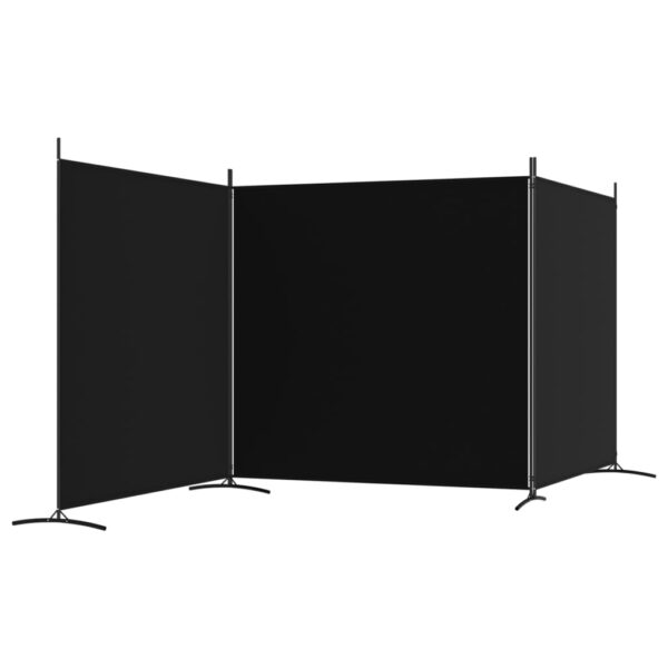 Divisória de quarto com 3 painéis 525 x 180 cm tecido preto - Image 4