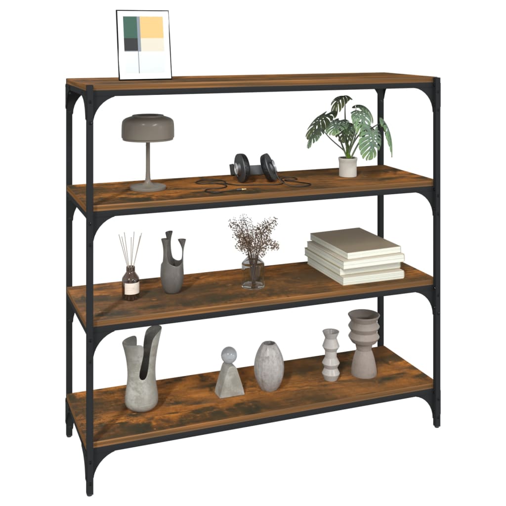 Estante 100x33x100cm derivados de madeira e aço carvalho fumado - Image 3