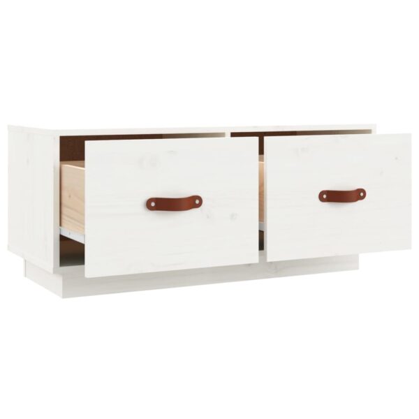 Móvel de TV 80x34x35 cm madeira de pinho maciça branco - Image 5
