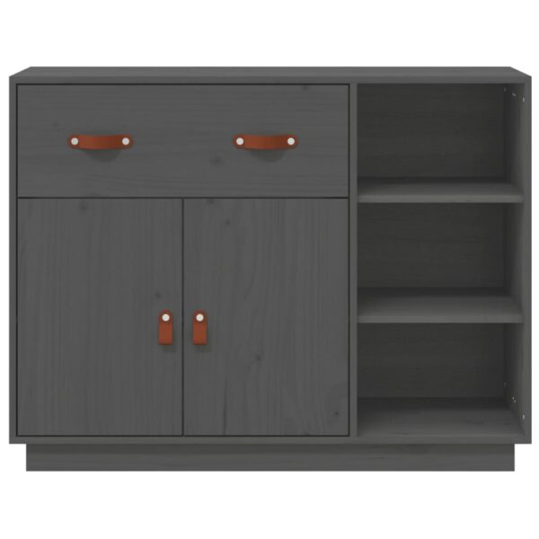 Mesa consola 98,5x40x75 cm madeira de pinho maciça cinza - Image 5