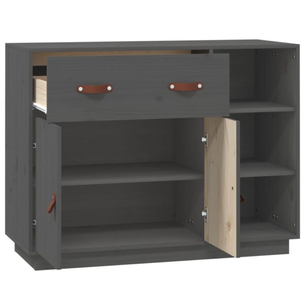 Mesa consola 98,5x40x75 cm madeira de pinho maciça cinza - Image 6