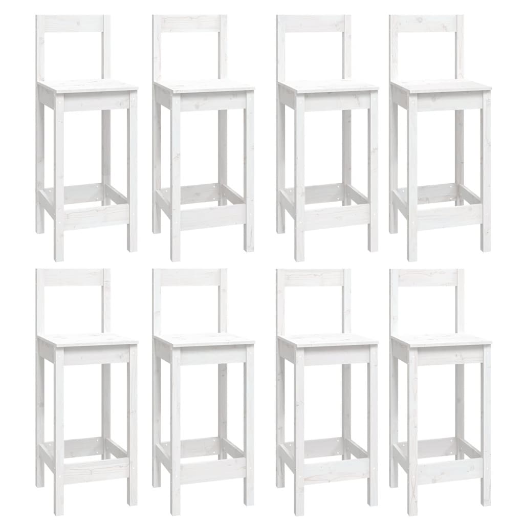 9 pcs conjunto de bar pinho maciço branco - Image 2
